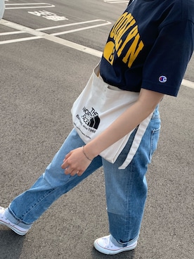 「THE NORTH FACE（ザノースフェイス）のTHE NORTH FACE MUSETTE BAG (ﾅﾁｭﾗﾙ/ﾌﾞﾗｯｸ)（ショルダーバッグ）」を使った、saさん（レディース・152cm）の春コーディネート