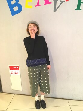 「BEAVER（ビーバー）のアイテム（帽子）」を使った、リナリナ～さん（レディース・157cm）の冬コーディネート