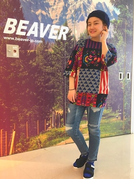 「SHAKA」｜「アイテム（ハンチング/ベレー帽）」を使った、リナリナ～さん（レディース・157cm）の春コーディネート