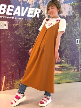 「FANEUIL（ファヌル）のアイテム」を使った、リナリナ～さん（レディース・157cm）の春コーディネート