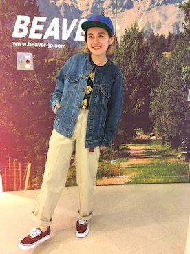 「EBBETS FIELD FLANNELS（エベッツフィールドフランネルズ）のアイテム」を使った、リナリナ～さん（レディース・157cm）の夏コーディネート