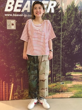 「Happy Socks（ハッピーソックス）のアイテム」を使った、リナリナ～さん（レディース・157cm）の夏コーディネート