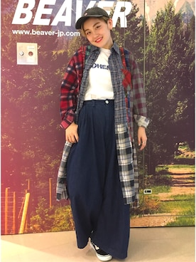 「GRANDMA MAMA DAUGHTER（グランマママドーター）のアイテム」を使った、リナリナ～さん（レディース・157cm）の夏コーディネート