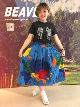 「BOHEMIANS（ボヘミアンズ）のアイテム」を使った、リナリナ～さん（レディース・157cm）の夏コーディネート