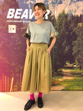 「GRANDMA MAMA DAUGHTER（グランマママドーター）のアイテム」を使った、リナリナ～さん（レディース・157cm）の夏コーディネート