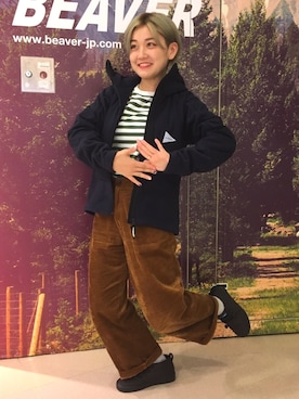 「D.M.G.（ドミンゴ）のアイテム（パンツ）」を使った、リナリナ～さん（レディース・157cm）の秋コーディネート