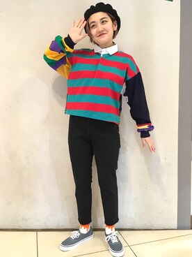 「ドミンゴ」｜「アイテム（帽子）」を使った、リナリナ～さん（レディース・158cm）の冬コーディネート