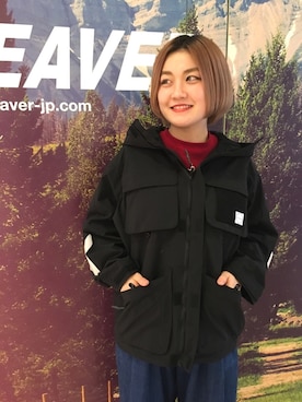 「BURLAP OUTFITTER」｜「アイテム（ナイロンジャケット）」を使った、リナリナ～さん（レディース・158cm）の冬コーディネート