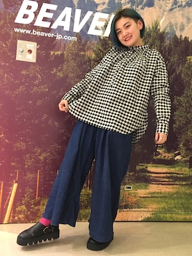 「GRANDMA MAMA DAUGHTER（グランマママドーター）のアイテム」を使った、リナリナ～さん（レディース・158cm）の冬コーディネート