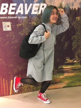 「MYSTERY RANCH（ミステリーランチ）のアイテム（バッグ）」を使った、リナリナ～さん（レディース・158cm）の春コーディネート