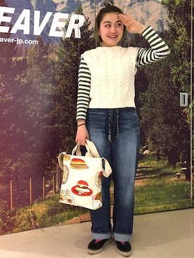 「D.M.G.（ドミンゴ）のアイテム」を使った、リナリナ～さん（レディース・158cm）の春コーディネート