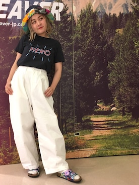 「URVIN（アービン）のアイテム」を使った、リナリナ～さん（レディース・158cm）の夏コーディネート