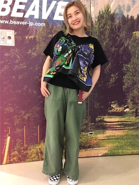 「URVIN（アービン）のアイテム」を使った、リナリナ～さん（レディース・158cm）の夏コーディネート