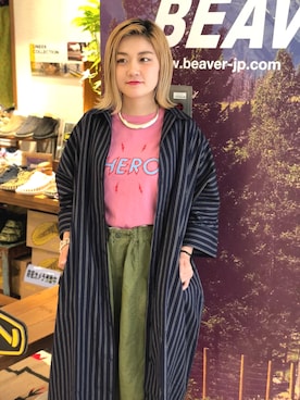 「D.M.G.（ドミンゴ）のアイテム（パンツ）」を使った、リナリナ～さん（レディース・158cm）の夏コーディネート