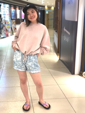 「AlexanderLeeChang（アレキサンダーリーチャン）のアイテム（帽子）」を使った、リナリナ～さん（レディース・158cm）の夏コーディネート