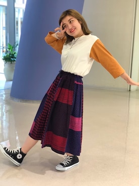 「BEAVER（ビーバー）のアイテム（ブレスレット）」を使った、リナリナ～さん（レディース・158cm）の秋コーディネート