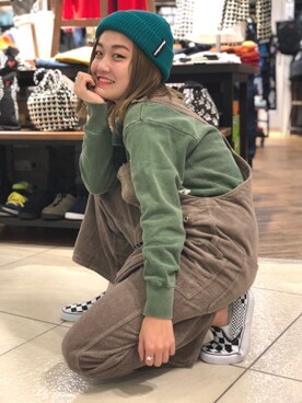 「MANASTASH（マナスタッシュ）のアイテム（オールインワン・サロペット）」を使った、リナリナ～さん（レディース・158cm）の秋コーディネート