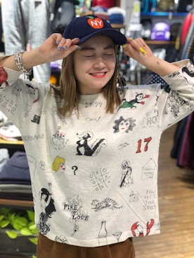 「BEAVER（ビーバー）のアイテム（キャップ）」を使った、リナリナ～さん（レディース・158cm）の秋コーディネート