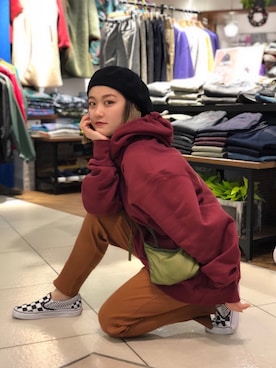 「MANASTASH（マナスタッシュ）のアイテム（レッグウェア）」を使った、リナリナ～さん（レディース・158cm）の冬コーディネート