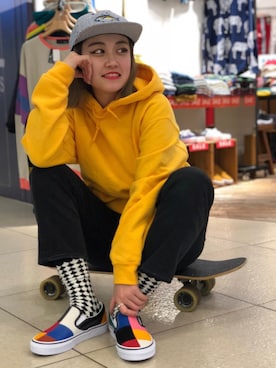 「BEAVER（ビーバー）のアイテム（帽子）」を使った、リナリナ～さん（レディース・158cm）の冬コーディネート