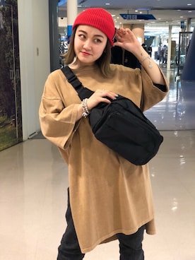 「URVIN（アービン）のアイテム」を使った、リナリナ～さん（レディース・158cm）の冬コーディネート