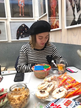 「BEAVER（ビーバー）のアイテム（帽子）」を使った、リナリナ～さん（レディース・158cm）の冬コーディネート