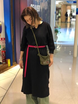 「MANASTASH（マナスタッシュ）のアイテム（バッグ）」を使った、リナリナ～さん（レディース・158cm）の冬コーディネート