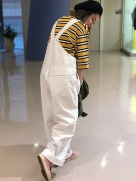 「MANASTASH」｜「アイテム（オールインワン・サロペット）」を使った、リナリナ～さん（レディース・158cm）の冬コーディネート