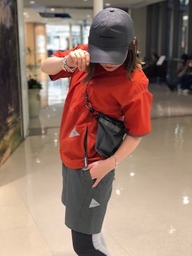 「and wander（アンドワンダー）のアイテム」を使った、リナリナ～さん（レディース・158cm）の春コーディネート