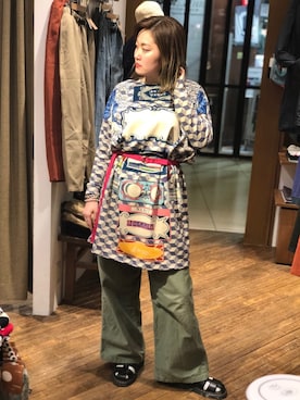 「ROSTER SOX（ロスターソックス）のアイテム」を使った、リナリナ～さん（レディース・158cm）の春コーディネート