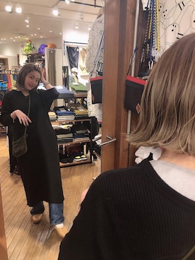 「MANASTASH（マナスタッシュ）のアイテム（バッグ）」を使った、リナリナ～さん（レディース・158cm）の春コーディネート