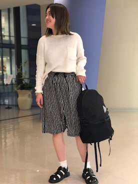 「and wander（アンドワンダー）のアイテム」を使った、リナリナ～さん（レディース・158cm）の春コーディネート