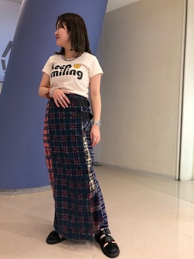 「TIMEX（タイメックス）のアイテム」を使った、リナリナ～さん（レディース・158cm）の春コーディネート