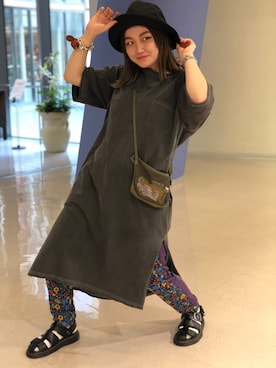 「MANASTASH（マナスタッシュ）のアイテム（バッグ）」を使った、リナリナ～さん（レディース・158cm）の春コーディネート