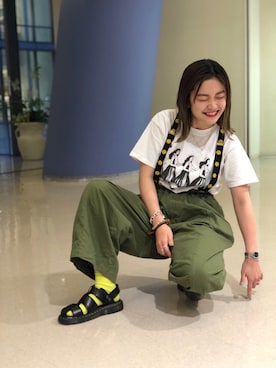 「TIMEX（タイメックス）のアイテム」を使った、リナリナ～さん（レディース・158cm）の春コーディネート