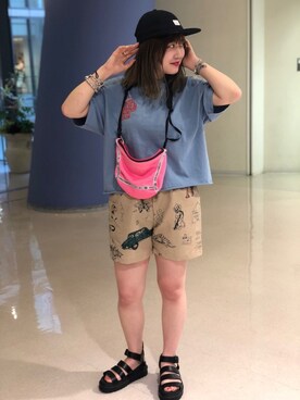 「TIMEX（タイメックス）のアイテム」を使った、リナリナ～さん（レディース・158cm）の夏コーディネート
