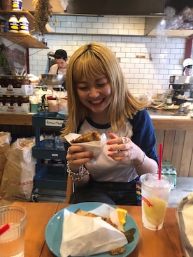 「URVIN（アービン）のアイテム」を使った、リナリナ～さん（レディース・157cm）の夏コーディネート