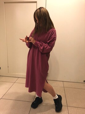 「MANASTASH（マナスタッシュ）のアイテム（ワンピース/ドレス）」を使った、リナリナ～さん（レディース・158cm）の夏コーディネート