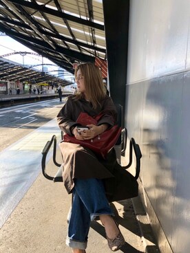 「URVIN（アービン）のアイテム」を使った、リナリナ～さん（レディース・158cm）の秋コーディネート