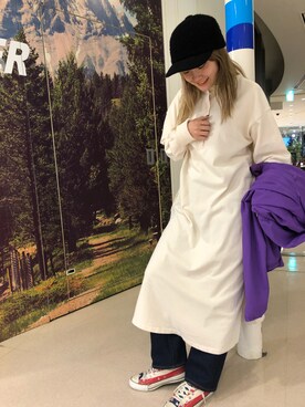 「MANASTASH（マナスタッシュ）のアイテム（マウンテンパーカー）」を使った、リナリナ～さん（レディース・158cm）の秋コーディネート