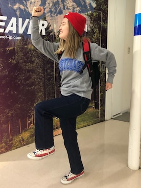 「POLeR OUTDOOR STUFF（ポーラーアウトドアスタッフ）のアイテム」を使った、リナリナ～さん（レディース・158cm）の秋コーディネート