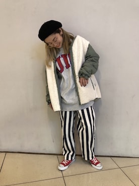 「URVIN（アービン）のアイテム」を使った、リナリナ～さん（レディース・158cm）の秋コーディネート