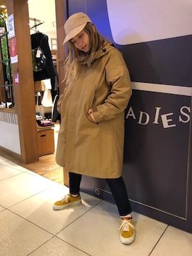 「アイテム（ステンカラーコート）」を使った、リナリナ～さん（レディース・158cm・20代）の秋コーディネート