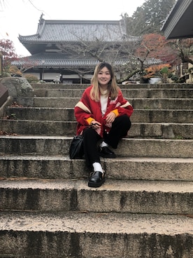 「ROSTER SOX（ロスターソックス）のアイテム」を使った、リナリナ～さん（レディース・158cm）の秋コーディネート