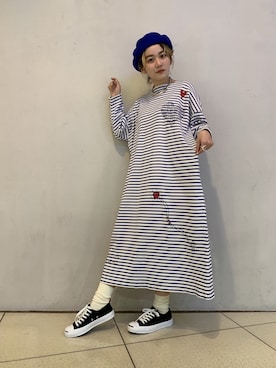 「ジャックパーセル」｜「アイテム（ワンピース/ドレス）」を使った、リナリナ～さん（レディース・158cm）の冬コーディネート