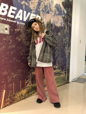 「MANASTASH（マナスタッシュ）のMANASTASH/マナスタッシュ　SNUG RELAX PANTS スナッグリラックスパンツ（その他パンツ）」を使った、リナリナ～さん（レディース・158cm）の冬コーディネート