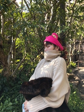 「BEAVER（ビーバー）のアイテム（リング）」を使った、リナリナ～さん（レディース・158cm）の冬コーディネート