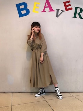 「BEAVER（ビーバー）のアイテム（リング）」を使った、リナリナ～さん（レディース・158cm）の春コーディネート