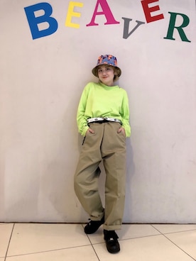 「WILD THINGS（ワイルドシングス）のアイテム（帽子）」を使った、リナリナ～さん（レディース・158cm）の秋コーディネート