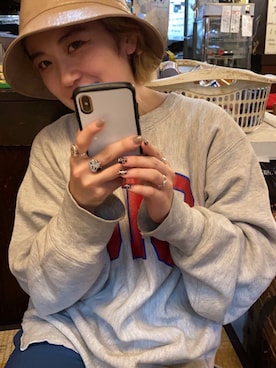 「BEAVER（ビーバー）のアイテム（リング）」を使った、リナリナ～さん（レディース・158cm）の秋コーディネート